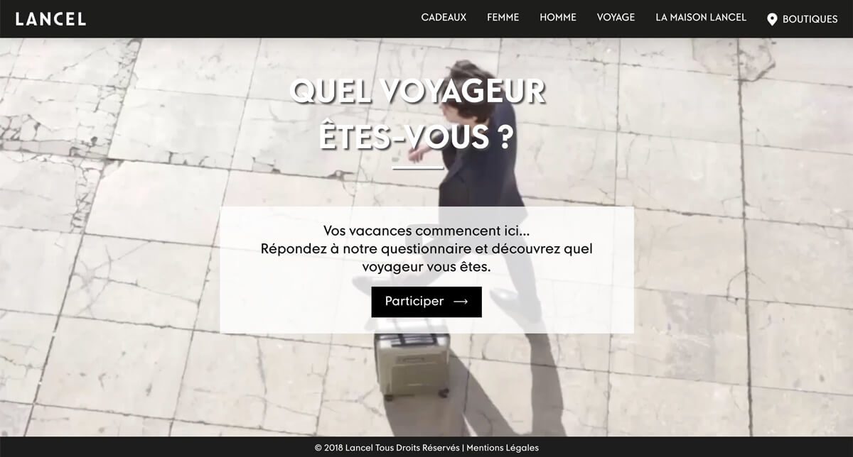 lancel questionaire site web